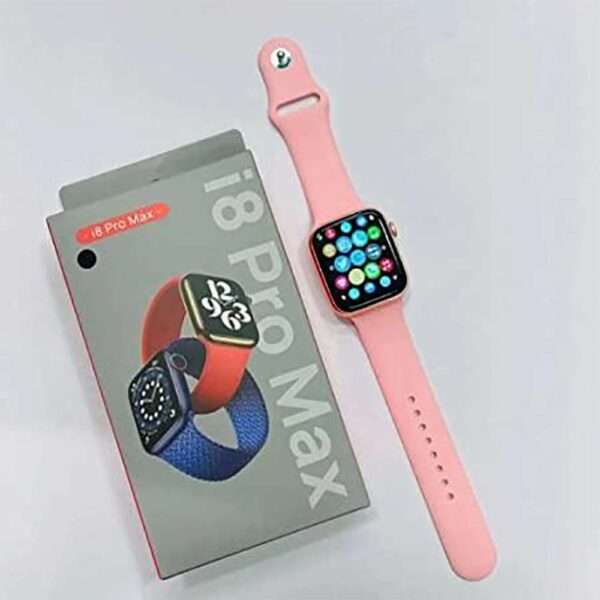 i8 Pro Max Smartwatch (Pink Strap, Free Size)