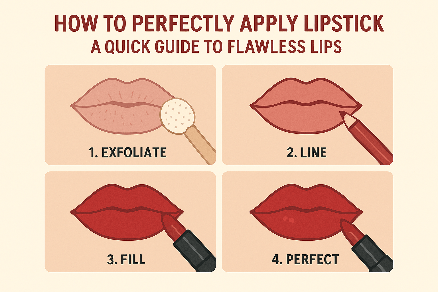 Discover the step-by-step Discover the step-by-step guide to applying lipstick perfectly every time. From prepping your lips to pro tricks for long-lasting color, here’s how to master the art of lipstick.guide to applying lipstick perfectly every time. From prepping your lips to pro tricks for long-lasting color, here’s how to master the art of lipstick.